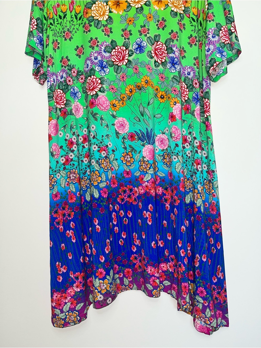 Johnny Was Rainbow Field Floral Tunic Dress XL Colorful Boho Artsy - Picture 4 of 8